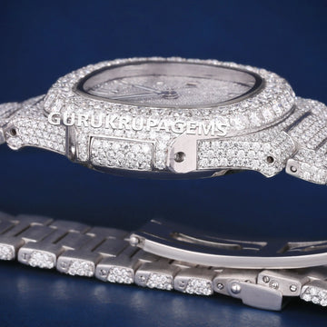 Luxury Fully Customized Iced Out Rainbow Design Roman Numerical Dial Watch for Unisex Mens Wrist Watches Gurukrupa-Gems