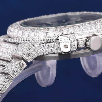 Luxury VVS Diamond Moissanite Watch Iced Out Arabic Numericals Automatic Movement For Men Gurukrupa-Gems