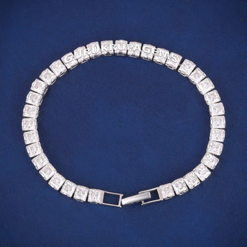 Luxury White Gold Tennis Bracelet with Oval Cut Green Stones for Womens Elegant Gurukrupa-Gems