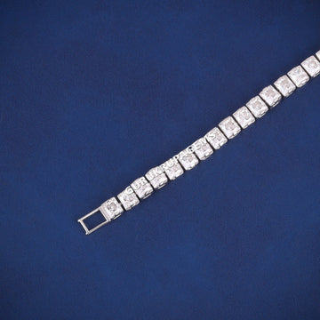 Luxury White Gold Tennis Bracelet with Oval Cut Green Stones for Womens Elegant Gurukrupa-Gems