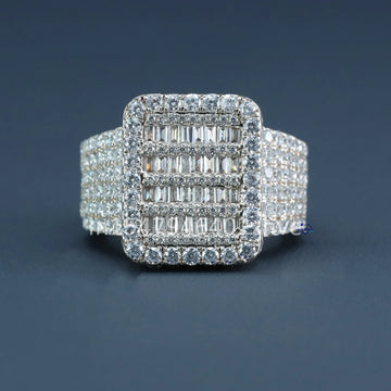 Luxury collection of Hip Hop Diamond Ring Iced Out For Men's in 14 kt white gold lab grown diamond