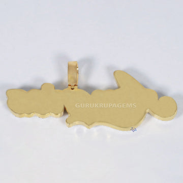 Magnificent mens hip hop diamond pendant fashioned in 14 kt yellow gold for men or women Gurukrupa-Gems