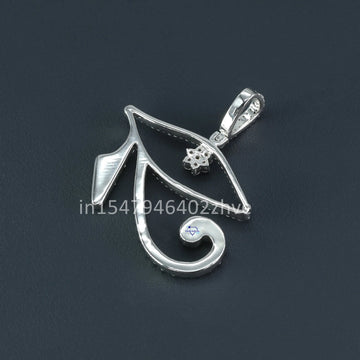 Make a bold impression with this unique unisex diamond pendant fashioned from 14 kt white gold and featuring lab grown diamonds-Gurukrupa-Gems