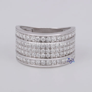 Men women hip hop lab diamond 14kt diamond ring with vvs clarity elegant on its peak Gurukrupa-Gems