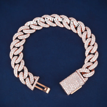 Men’s White Gold Miami Iced Out Bracelet 8 Inch 13 mm Diamond Link Style for Trendy Hip Hop Look Gurukrupa-Gems