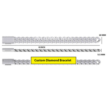 Men’s White Gold Miami Iced Out Bracelet 8 Inch 13 mm Diamond Link Style for Trendy Hip Hop Look Gurukrupa-Gems