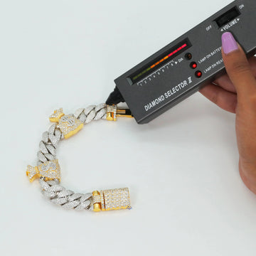 Men's designer 14kt gold lab created cuban diamond bracelet specially crafted for rappers at any occasion Gurukrupa-Gems