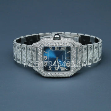 Men's hip hop moissanite handcrafted watch with swiss movement for trendy male accessory-Gurukrupa-Gems
