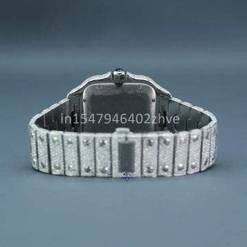 Men's hip hop moissanite handcrafted watch with swiss movement for trendy male accessory-Gurukrupa-Gems