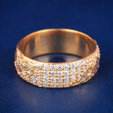 Mens 3Ct Custom Made Half Full Diamond Eternity Wedding Band 14k Rose Gold Plated for Mens Gurukrupa-Gems