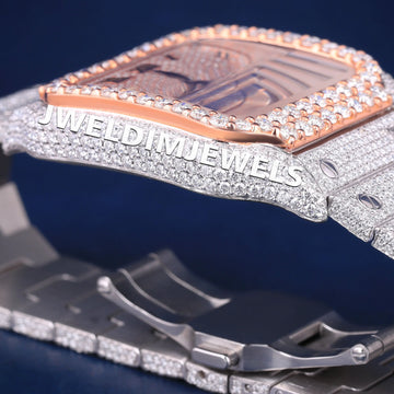 Mens Hip Hop Diamond Watches Roman Dial Fully Iced Out Diamond Silver Custom Watches for Ladies (Copy) Gurukrupa-Gems