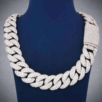 Iced Out Diamond Miami Cuban Link Chain Necklace 24 Inch 13mm Luxury Legend Series Gurukrupa-Gems