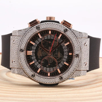 Moissanite Black Dial Round Cut Diamond Watch Unique And Luxury Looking Diamond Watch For Men's