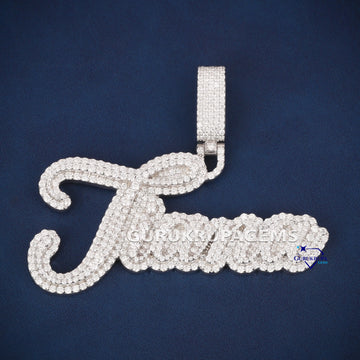 Name Letter Pendant VVS Iced Out Diamond Charm - Gurukrupa-Gems