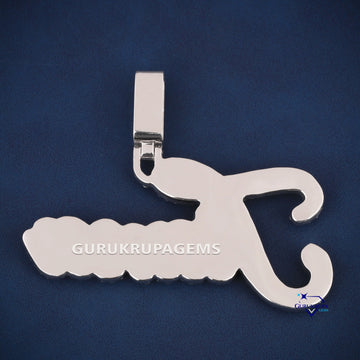 Name Letter Pendant VVS Iced Out Diamond Charm - Gurukrupa-Gems