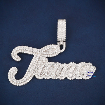 Name letter pendant VVS iced out diamond charm - Gurukrupa-Gems