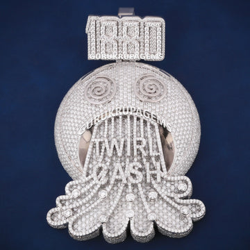 New Bling Jesus Face Christ Head Pendant Necklace VVS Diamonds Round Fully Iced Out 925 Silver Jesus Pieces for Men Gurukrupa-Gems