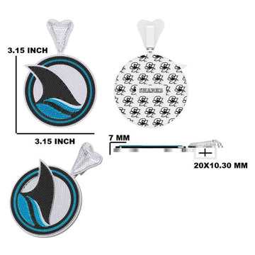 New Custom Silver Numeric Letter E4JD Plate Pendant with Round Baguette Pendant Necklace (Copy) Gurukrupa-Gems