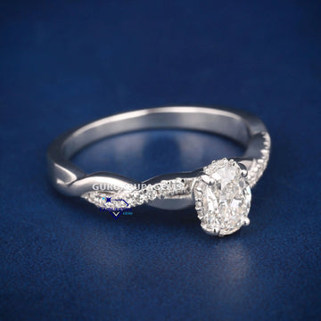 Oval shape diamond engagement passed diamond tester ring Gurukrupa-Gems