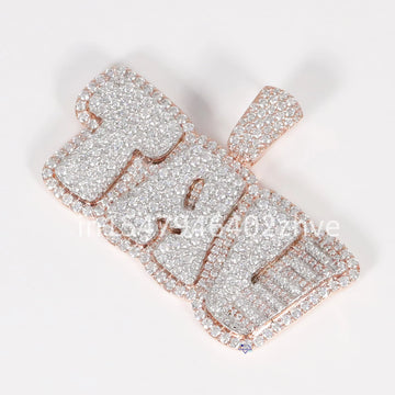 Personalized 14kt white and rose gold pendant embellished with lab-grown diamonds tailored to reflect your unique style