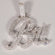 Personalized letter pendant meticulously crafted in 14kt white gold and adorned with lab-grown diamonds