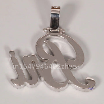 Personalized letter pendant meticulously crafted in 14kt white gold and adorned with lab-grown diamonds