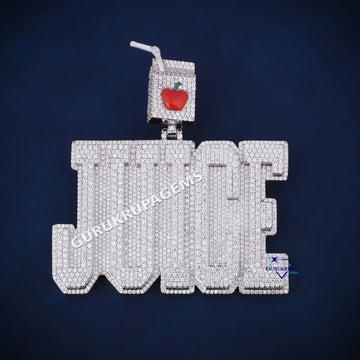 Personalized logo iced out letter diamond pendant Gurukrupa-Gems