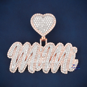 Personalized name letter two tone diamond vvs pendant Gurukrupa-Gems