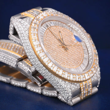 President Belt 41 mm Customized Pass Diamond Tester Full Diamond Watch Gurukrupa-Gems