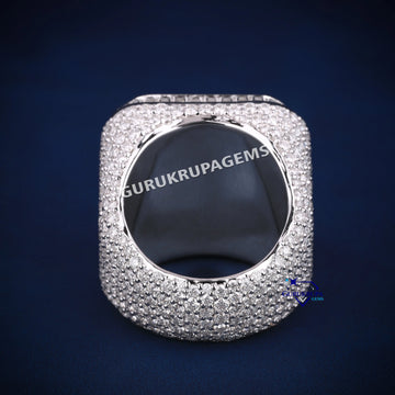 R initial letter diamond hip hop buss down ring Gurukrupa-Gems