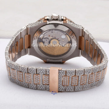Radiant stainless steel moissanite diamond watch with enhanced vvs clarity diamonds for men Gurukrupa-Gems