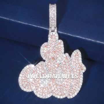 Real 925 Sterling Silver Palestine Map Pendant Necklace in Fully White Iced Out Baguette Diamond Mens Custom Silver Pendants (Copy) Gurukrupa-Gems