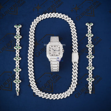 Real custom diamond jewelry deal watch chain bracelet Gurukrupa-Gems