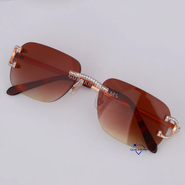 Red colored glasses with diamond studded new luxury accessory for men Gurukrupa-Gems