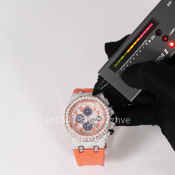Revitalize your style with hip hop diamond watch with a sleek rubber belt