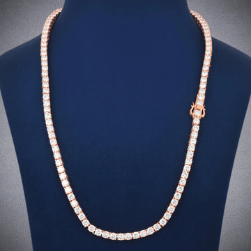Luxury Custom 24 inch 4.5 mm Tennis Necklace Iced Out with Gold Plating Gurukrupa-Gems