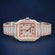 Rose and white gold stainless steel diamond watch Gurukrupa-Gems