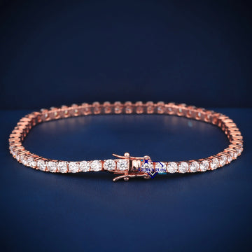 Rose gold VVS diamond 3 mm 7 inch tennis bracelet Gurukrupa-Gems