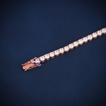 Rose gold VVS diamond 3 mm 7 inch tennis bracelet Gurukrupa-Gems