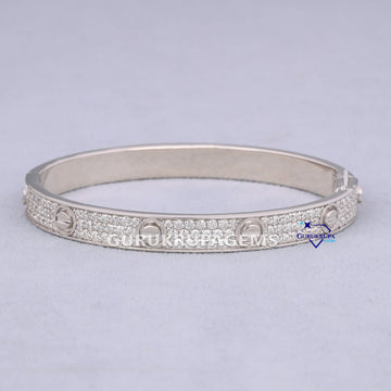 Round cut hip hop love bracelets for men with vvs clarity diamonds Gurukrupa-Gems