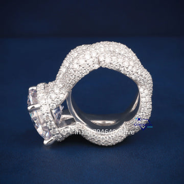 Round cut hip hop solitaire inspired diamond ring - Gurukrupa-Gems