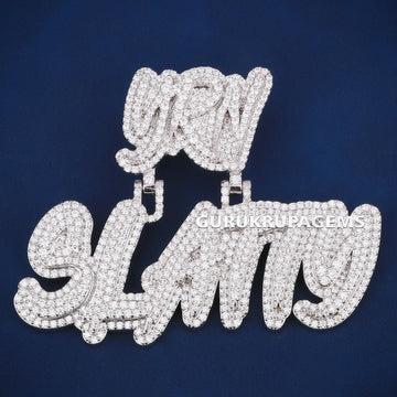 Silver Yellow Gold Two Tone Diamond Big K Initial letter Pendant with spark Design Custom Pendant Necklace for Mens (Copy) Gurukrupa-Gems