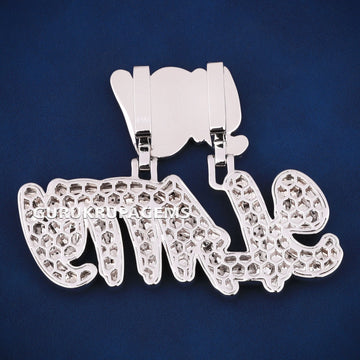 Silver Yellow Gold Two Tone Diamond Big K Initial letter Pendant with spark Design Custom Pendant Necklace for Mens (Copy) Gurukrupa-Gems