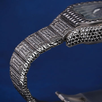 Silver Yellow Two Tone Full Iced Out VVS Diamond Custom Arabic Dial 41mm Luxury watches for Mens Gurukrupa-Gems