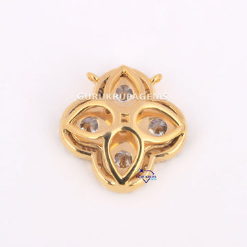 Simple casual wear round cut small size diamond pendant vvs clarity - Gurukrupa-Gems