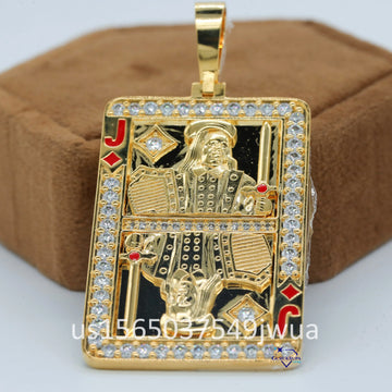 Solid Yellow Gold Diamond Pendant For Hip Hop lover Dashing Looking Lab Created Diamond Pendant