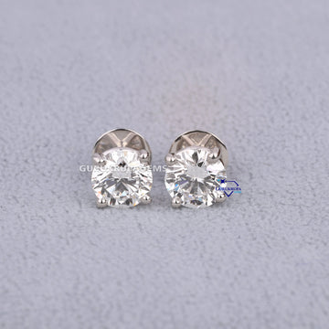 Solitaire diamond earring for women with enhanced vvs clarity Gurukrupa-Gems