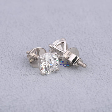 Solitaire diamond earring for women with enhanced vvs clarity Gurukrupa-Gems