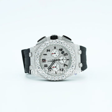 Step up your style with a trendy men's hip-hop moissanite watch