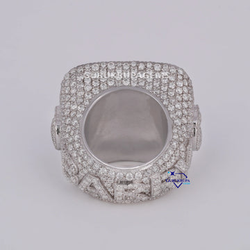 Stunning fine jewelry custom hip hop ring crafted in 14kt white gold with labgrown diamonds Gurukrupa-Gems